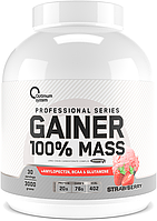 Гейнер GAINER 100% MASS, 3000 g, Optimum system Strawberry