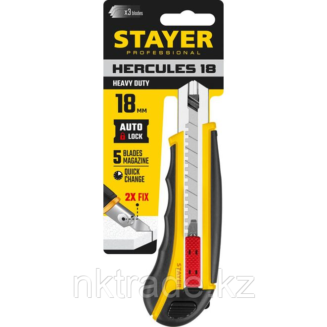 Набор STAYER Нож "PROFI" с запасными сегмент. лезвиями, 18 мм (09165_z01) - фото 8 - id-p61493311