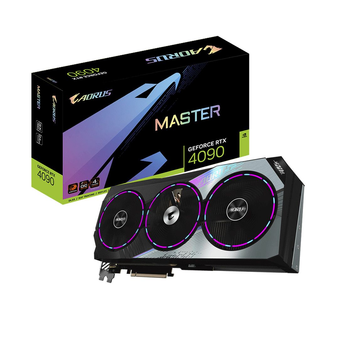 Мощная игровая видеокарта 24 ГБ Gigabyte, GEFORCE RTX4090 AORUS MASTER 24G - фото 1 - id-p106030917