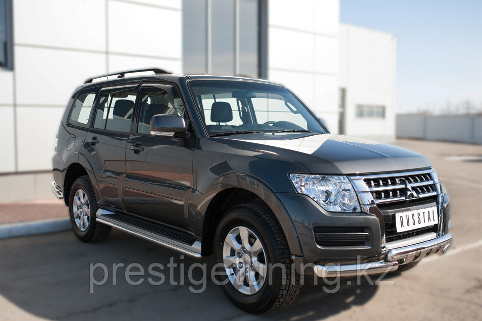 Защита порогов d42 Mitsubishi Pajero 2014-22 - фото 3 - id-p106031374