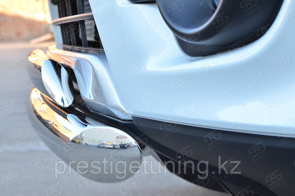 Защита переднего бампера d76 (дуга) 75х42 (дуга) Mitsubishi Pajero Sport 2013-16 - фото 2 - id-p106031499