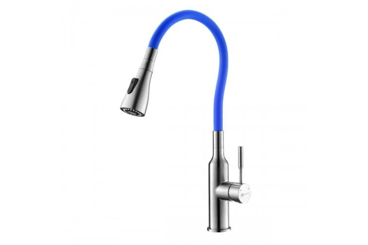 LM5082S-Blue EXPERT Смеситель для кухни с поворотным изливом, сталь