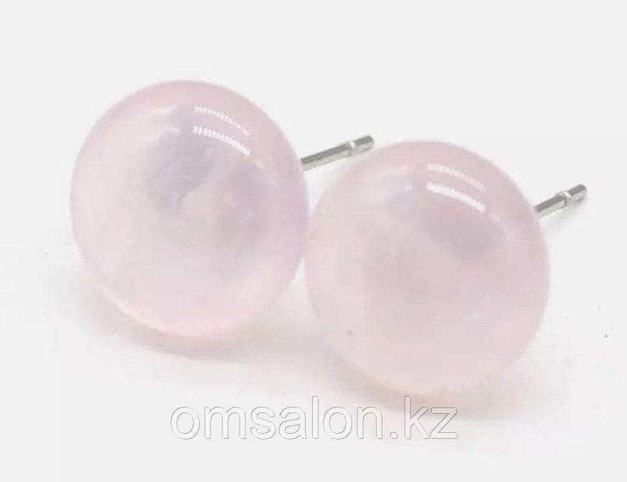 Серьги-гвоздики с розовым кварцем, фото 1