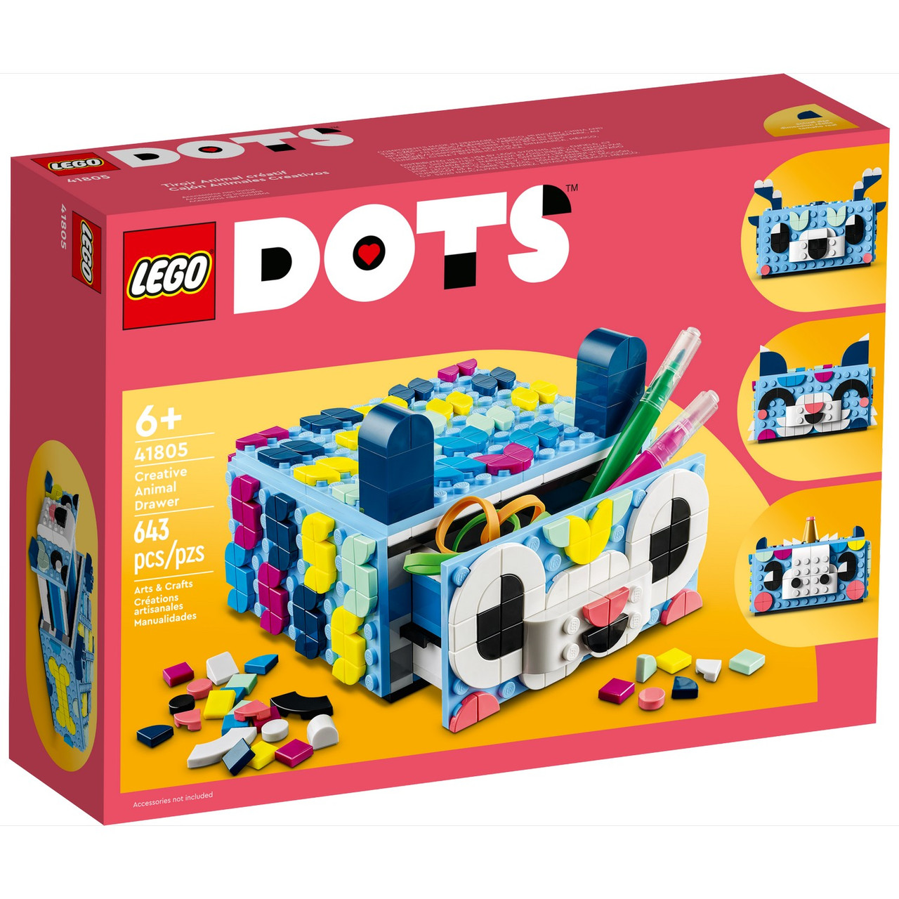 Lego 41805 DOTs Набор для творчества в виде животных с выдвижным ящиком - фото 1 - id-p106033696