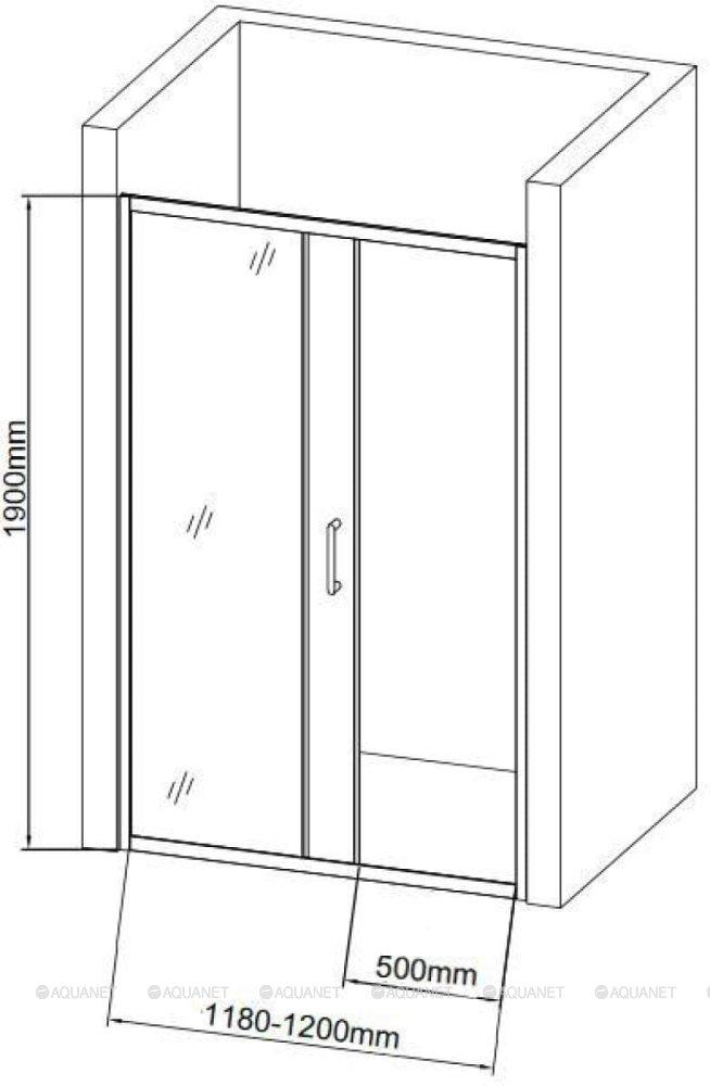 Душевая дверь Aquanet SD-1200A 120, прозрачное стекло - фото 9 - id-p106034638