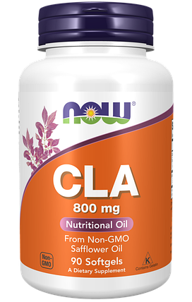 CLA 800 mg, 90 softgels, NOW, фото 1