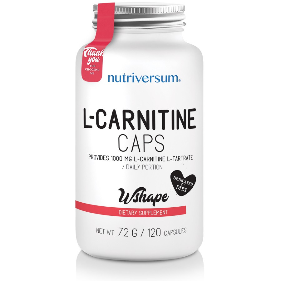 WSHAPE - L-Carnitine Caps, 120 caps, NUTRIVERSUM - фото 1 - id-p96302513