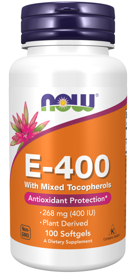 E-400 Mixed + 100 mcg of Selenium, 100 softgels, NOW