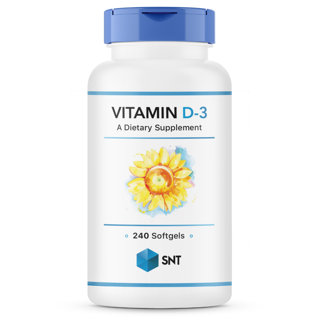 Vitamin D-3 5000 iu, 240 softgels, SNT - фото 1 - id-p77742143