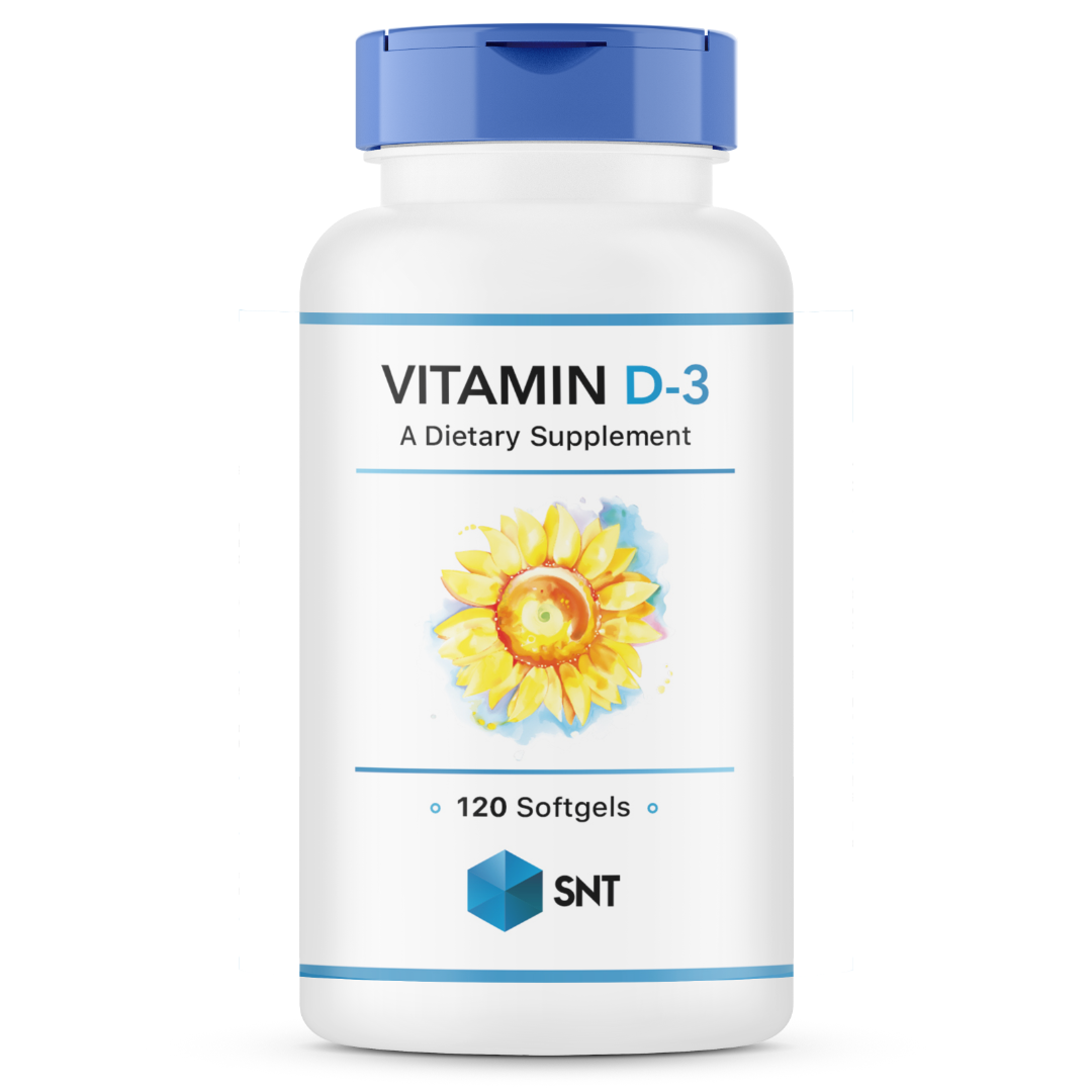 Vitamin D-3 5000 iu, 120 softgels, SNT - фото 1 - id-p77742146
