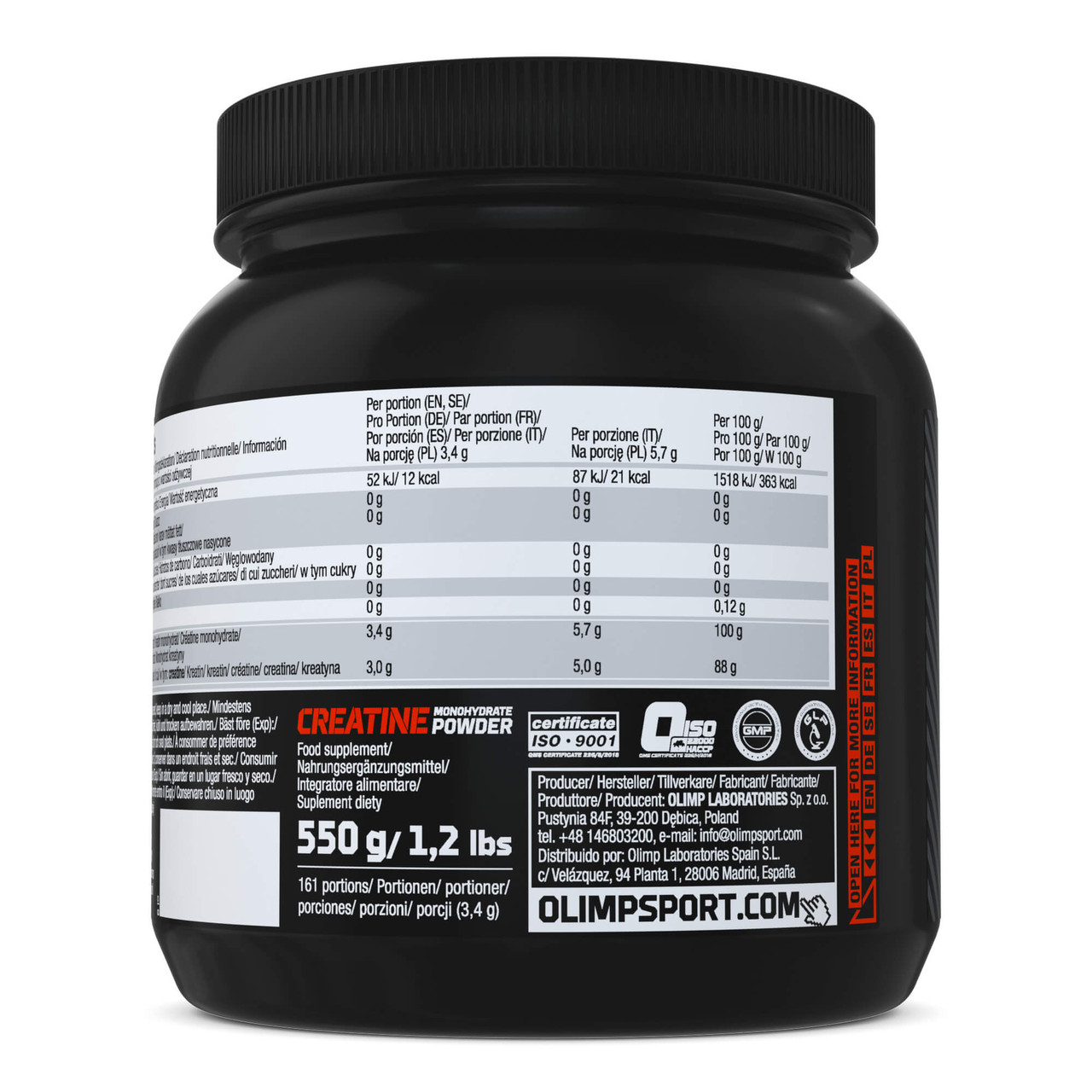 Creatine Monohydrate powder, 550 g, Olimp Nutrition - фото 3 - id-p77742254