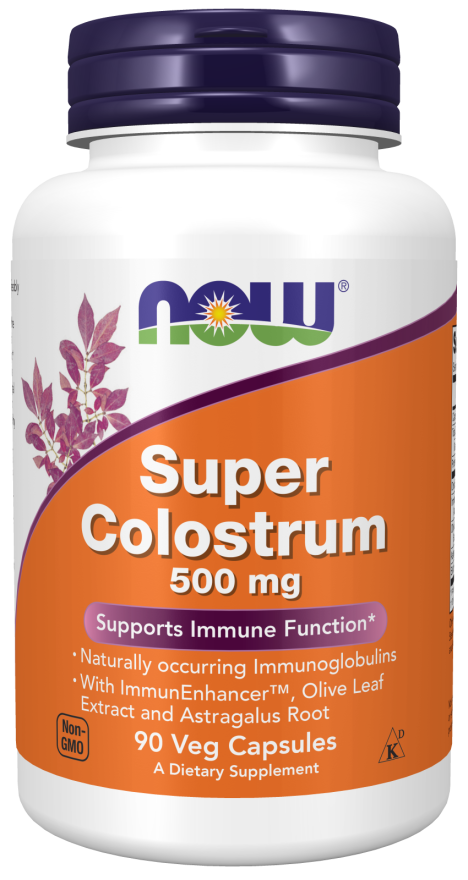 Super Colostrum 500 mg, 90 veg.caps, NOW - фото 1 - id-p96302988