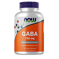 БАД Gaba 750 mg, 200 caps, NOW