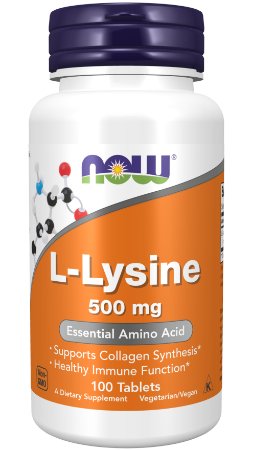 L-Lysine 500 mg, 100 tabs, NOW - фото 1 - id-p96303223