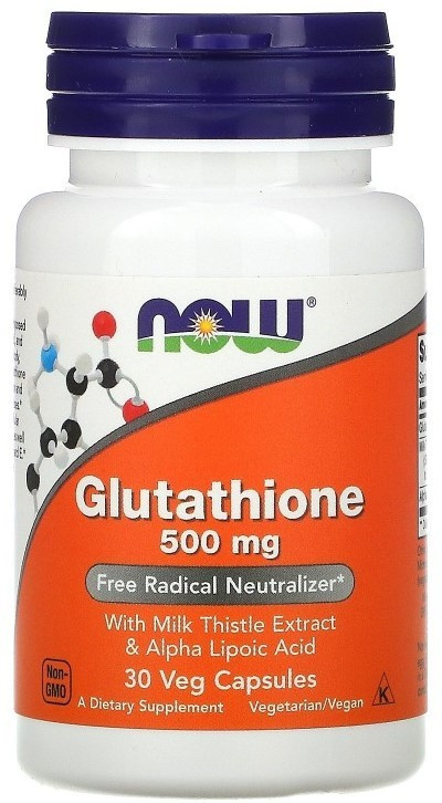Glutathione 500 mg, 30 veg.caps, NOW - фото 1 - id-p96303426