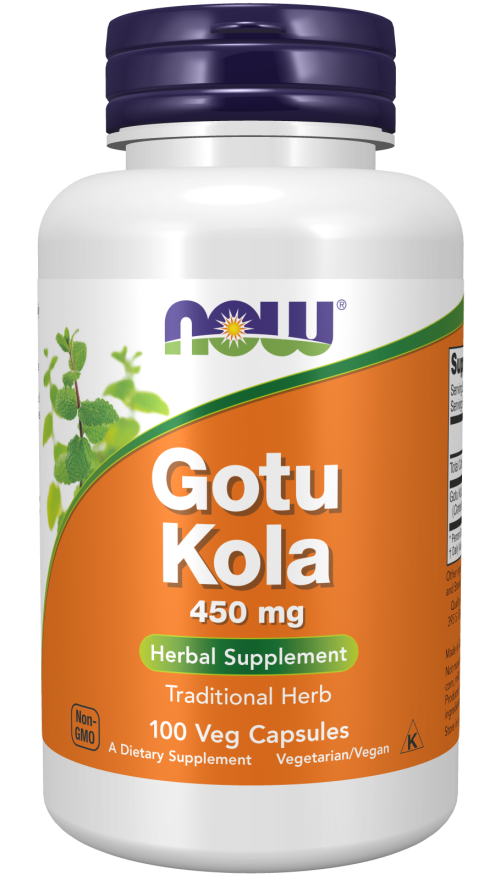 Gotu Kola 450 mg, 100 veg.caps, NOW - фото 1 - id-p106034885