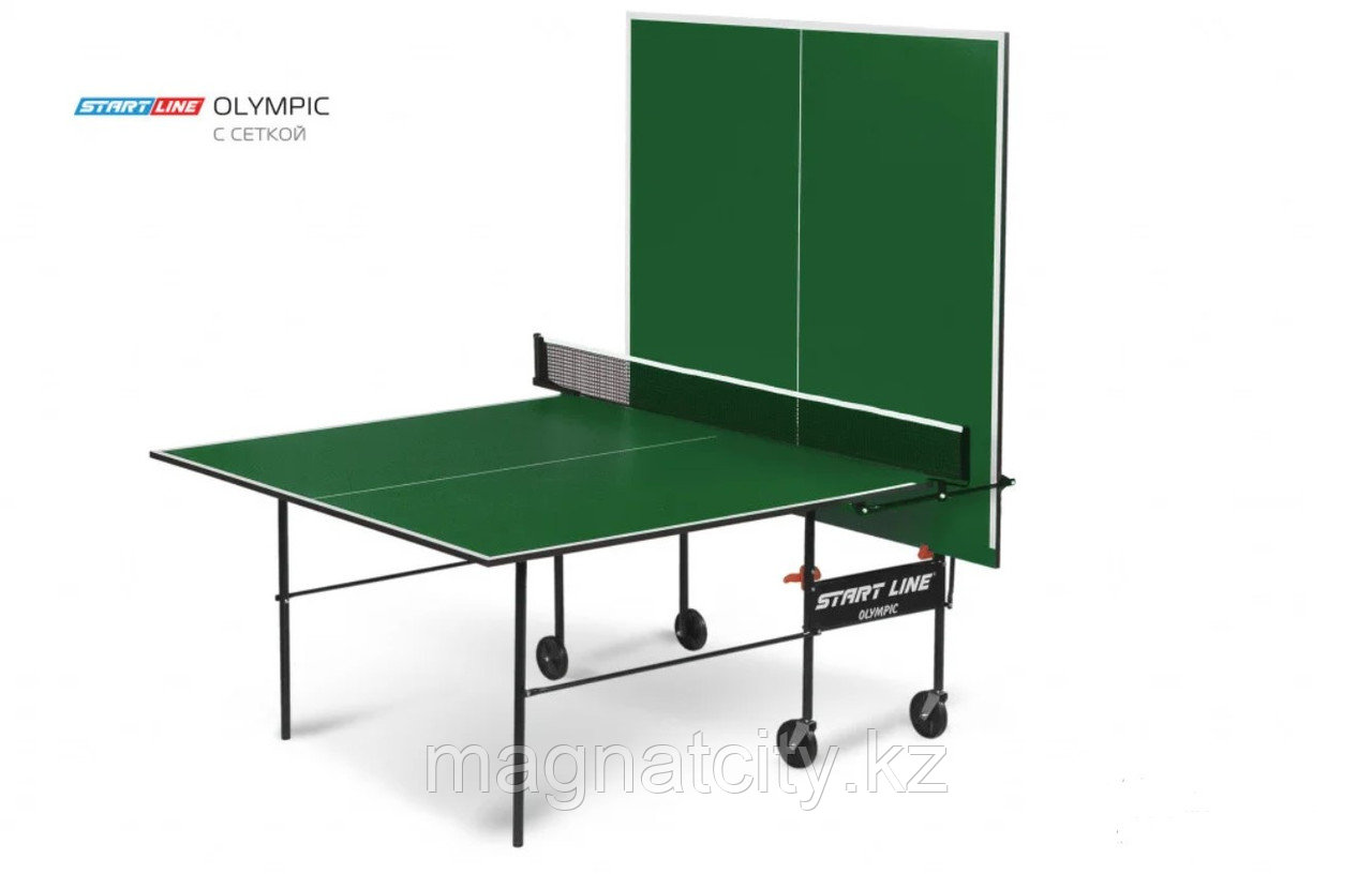 Теннисный стол Start Line Olympic GREEN с сеткой - фото 2 - id-p106036053