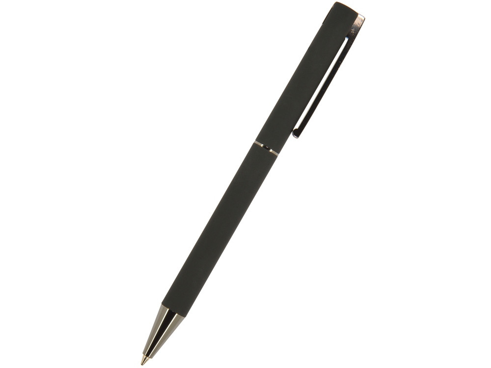 Ручка Bergamo шариковая автоматическая, черный металлический корпус, 1.0 мм, синяя - фото 1 - id-p106044483