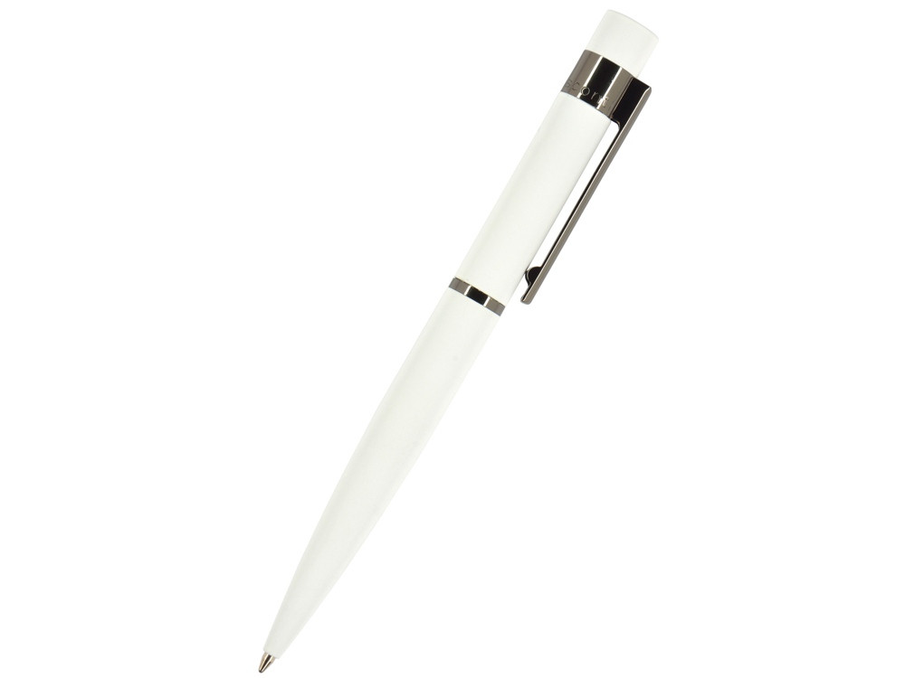 Ручка Verona шариковая автоматическая, белый металлический корпус, 1.0 мм, синяя - фото 1 - id-p106044486