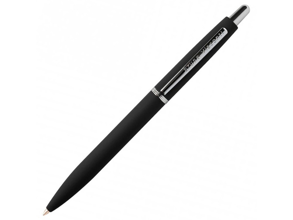 Ручка SAN REMO шариковая автоматическая, черный металлический корпус, 1.00 мм, синяя - фото 1 - id-p106044743
