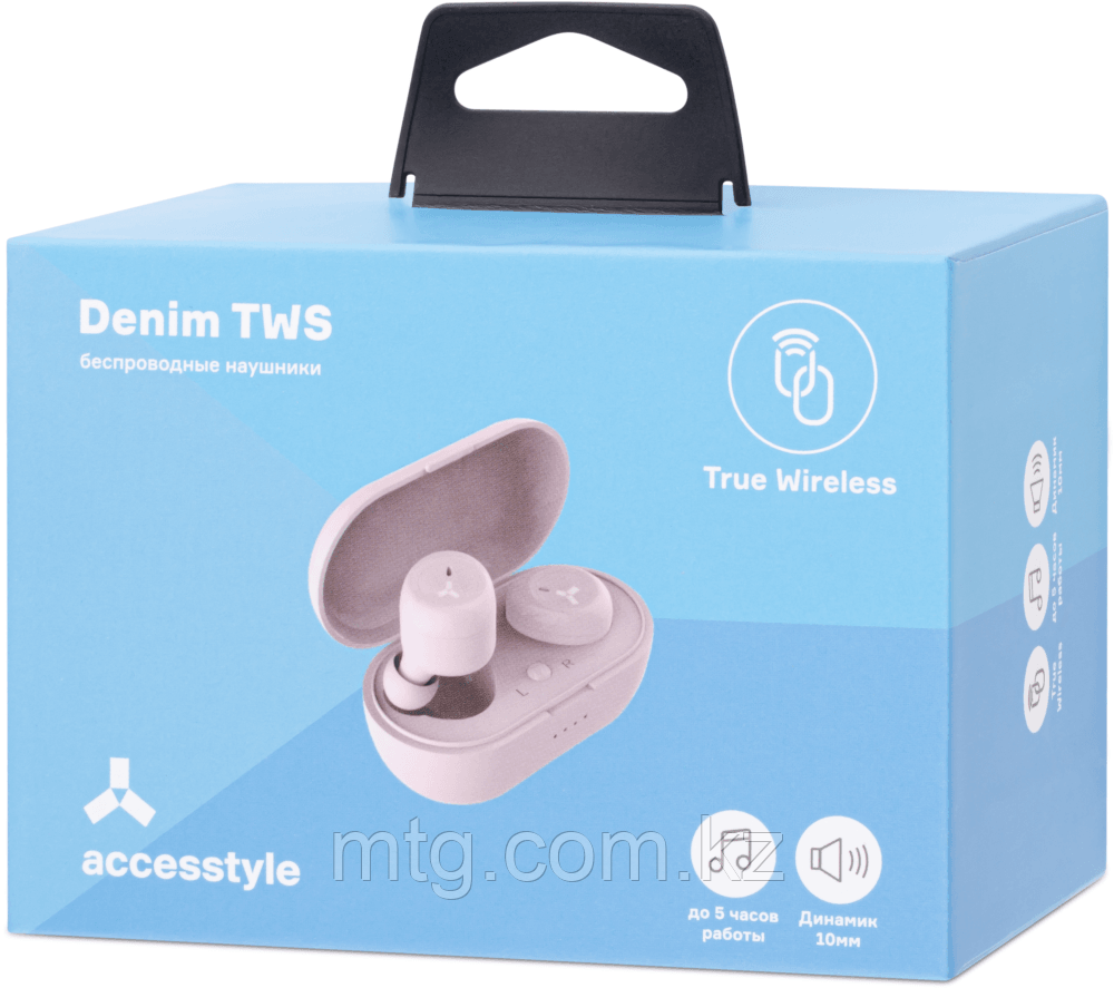 Беспроводные наушники Accesstyle Denim TWS Pink - фото 5 - id-p106045892