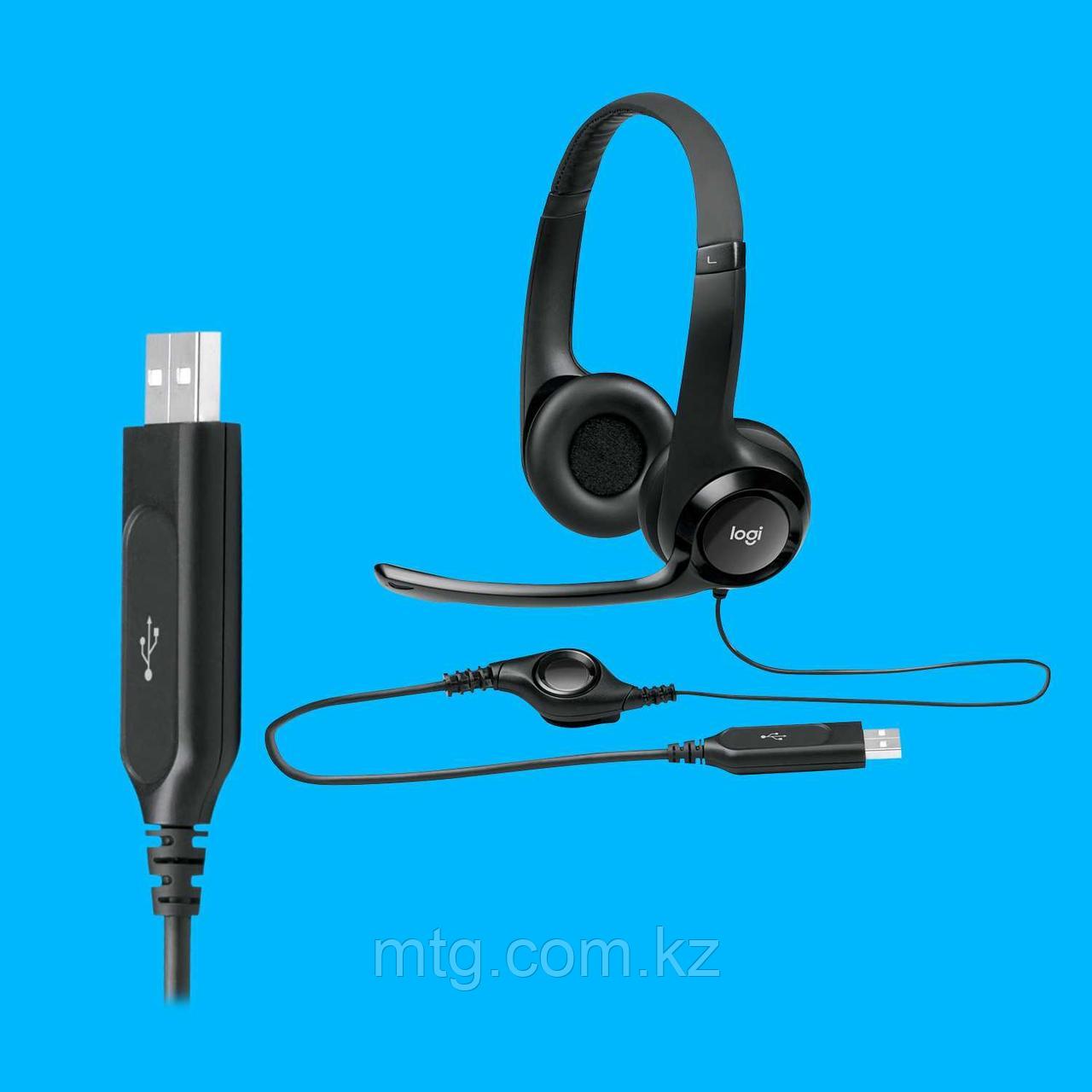 Гарнитура Logitech H390 (USB, элементы управления на кабеле, кабель 2.33м) (M/N: A00146) - фото 5 - id-p106046469