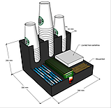 Органайзер №4 кофейные стаканы, салфетки, мешалки / №4 органайзер бір рет қолданылатын ыдыс-аяққа арналған, фото 4