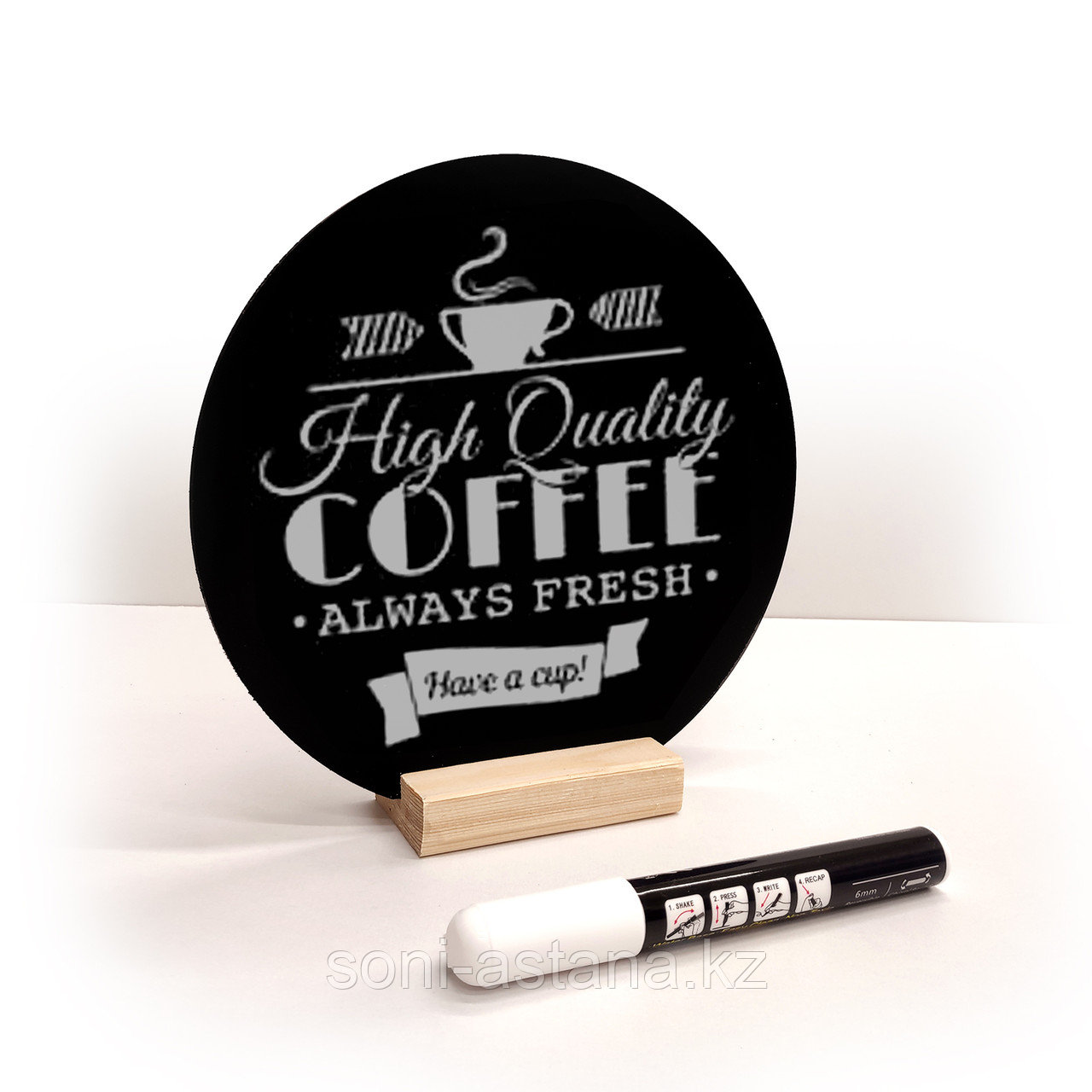 Тейбл-тент Круглый d 20см на деревянной подставке / Дөңгелек тейбл-тент d 20см ағаш тіреуіште, фото 1