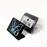 Ценник черный глянцевый Эко 80х60х1 мм / Жылтыр баға көрсеткі L-тәрізді "ЭКО" 80х60х1мм