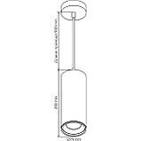 HD035 Светильник Gauss Overhead подвес цилиндр12W 920Lm 4100K IP20 79*200mm черный золото, фото 3