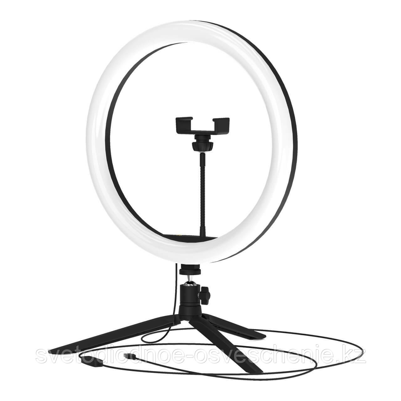 RL003 Светильник Gauss кольцевой 15W 800lm 3000-6500K 5V USB IP20 300*23мм черный дим пульт  LED