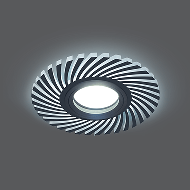 BL132 Светильник Gauss Backlight Кругл/узор черный, 3W Gu5.3 LED 4000K 1/40 - фото 1 - id-p106049809