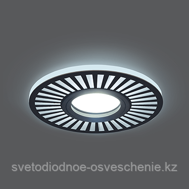 BL135 Светильник Gauss Backlight Кругл/узор черный, 3W Gu5.3 LED 4000K 1/40