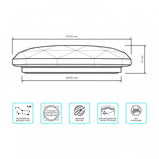 995439224 Cветильник Gauss Basic Space Diamond НПС 24W 2050lm 4000K 220-240V  IP20 340*75 LED /62155, фото 3