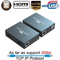 HDMI+USB KVM по IP удлинитель по витой паре UTP на 200 метров