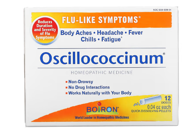 Boiron, Oscillococcinum, средство для облегчения симптомов гриппа, 12 быстрорастворимых гранул по 1,13 г (0,04