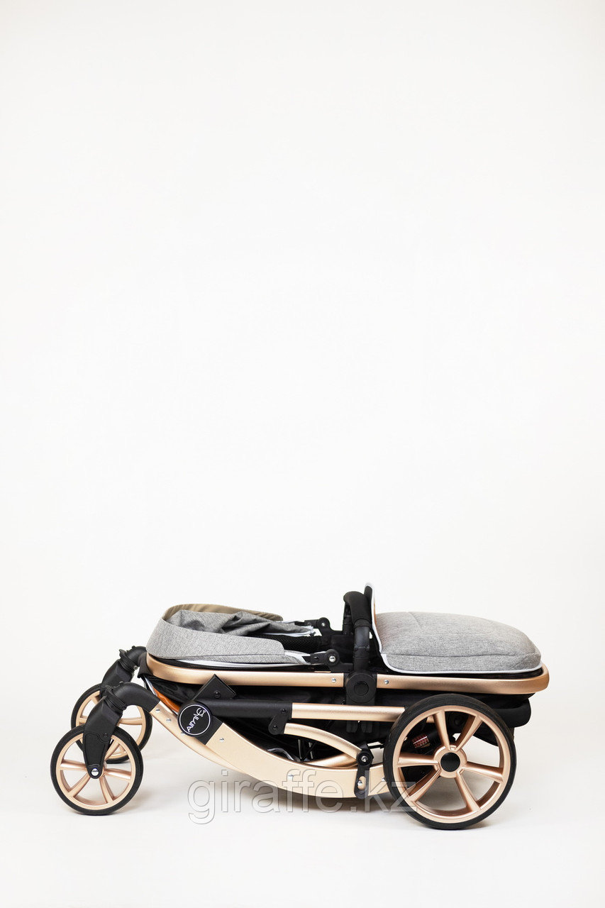 КОЛЯСКА ТРАНСФОРМЕР AIMILE 608-А 2В1 золотая рама серый с сумкой (id ...