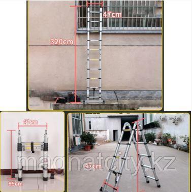 Стремянка-лестница телескопическая 2-секционная, 10 ступеней STR-3032 - фото 3 - id-p106056919
