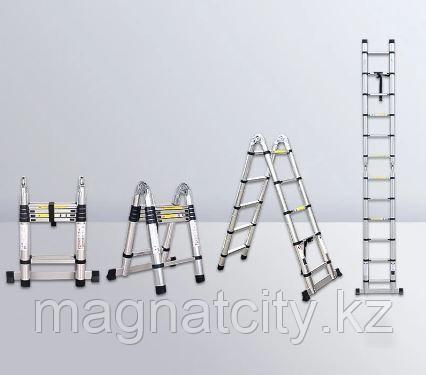 Стремянка-лестница телескопическая 2-секционная, 12 ступеней STR-3038 - фото 3 - id-p106056922