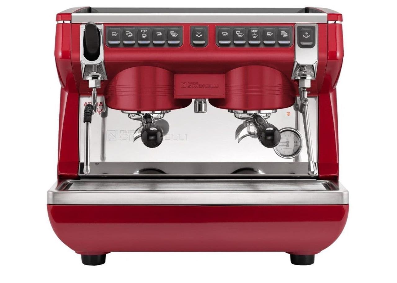 Кофемашина рожковая Nuova Simonelli Appia Life Compact 2Gr V высокие группы, экономайзер, красная