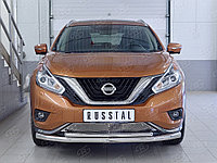 Защита переднего бампера d63 секция-d42 дуга Nissan Murano 2014-по н.в