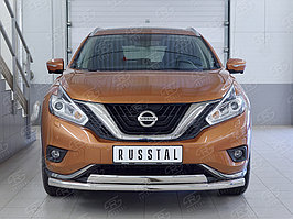 Защита переднего бампера d63 секция-d42 дуга Nissan Murano 2014-по н.в