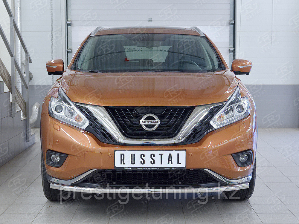 Защита переднего бампера d42 секция Nissan Murano 2014-по н.в - фото 1 - id-p106058134