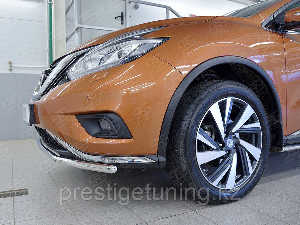 Защита переднего бампера d42 секция Nissan Murano 2014-по н.в - фото 3 - id-p106058134