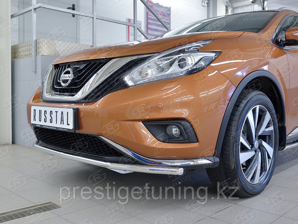 Защита переднего бампера d42 секция Nissan Murano 2014-по н.в - фото 4 - id-p106058134