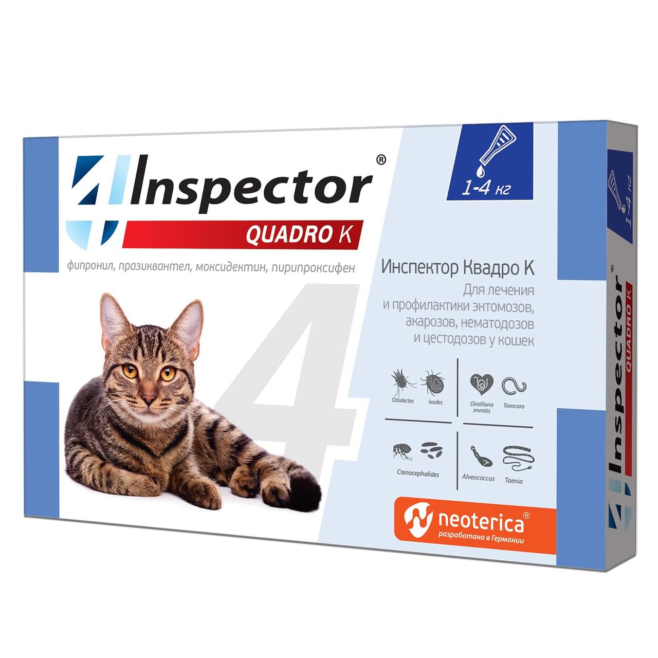 Inspector Quadro Капли для кошек 1 - 4 кг