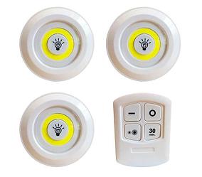 Комплект LED светильников с пультом д/у и таймером LED light with Remote Control Set (3 светильника)