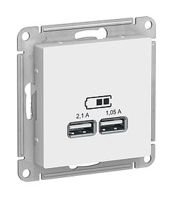 S404 USB розетка - 2 порта  "ATLAS" белый