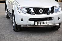 Защита переднего бампера d76/42 (дуга) Nissan Pathfinder 2010-14