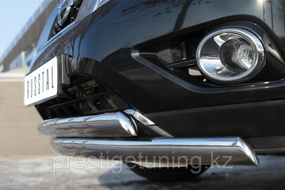 Защита переднего бампера d75х42 (дуга) d75х42 (дуга) Nissan Pathfinder 2012-17 - фото 2 - id-p106059823